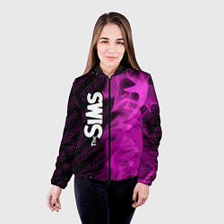 Куртка с капюшоном женская The Sims pro gaming: по-вертикали, цвет: 3D-черный — фото 2
