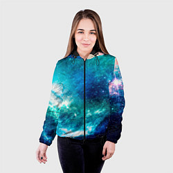 Куртка с капюшоном женская Звёздная Вселенная, цвет: 3D-черный — фото 2