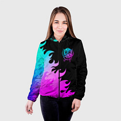 Куртка с капюшоном женская Motorhead неоновый огонь, цвет: 3D-черный — фото 2