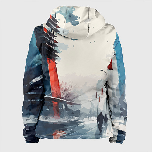 Женская куртка Наш город - коллекция Бело-сине-красный - Хуф и Ся / 3D-Черный – фото 2