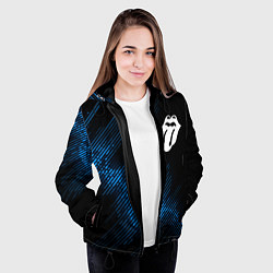 Куртка с капюшоном женская Rolling Stones звуковая волна, цвет: 3D-черный — фото 2