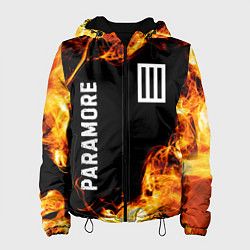 Куртка с капюшоном женская Paramore и пылающий огонь, цвет: 3D-черный