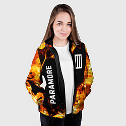 Куртка с капюшоном женская Paramore и пылающий огонь, цвет: 3D-черный — фото 2