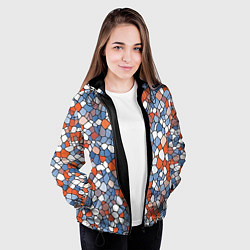 Куртка с капюшоном женская Красочная мозаика, цвет: 3D-черный — фото 2