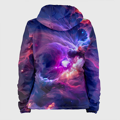 Женская куртка Небула в космосе в фиолетовых тонах - нейронная се / 3D-Черный – фото 2