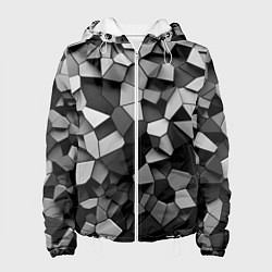Куртка с капюшоном женская Серые стальные плиты, цвет: 3D-белый