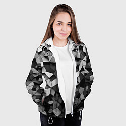 Куртка с капюшоном женская Серые стальные плиты, цвет: 3D-белый — фото 2