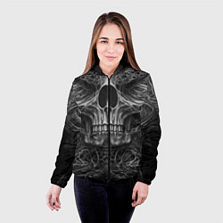 Куртка с капюшоном женская Череп в стиле Гигера, цвет: 3D-черный — фото 2