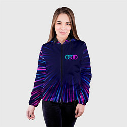 Куртка с капюшоном женская Audi neon speed lines, цвет: 3D-черный — фото 2