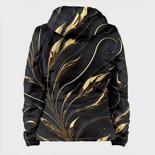 Женская куртка Золотой орнамент на черном / 3D-Черный – фото 2