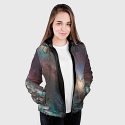 Куртка с капюшоном женская Бескрайняя Вселенная, цвет: 3D-черный — фото 2