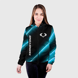 Куртка с капюшоном женская SsangYong неоновые лампы, цвет: 3D-черный — фото 2