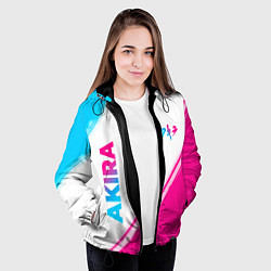 Куртка с капюшоном женская Akira neon gradient style: надпись, символ, цвет: 3D-черный — фото 2