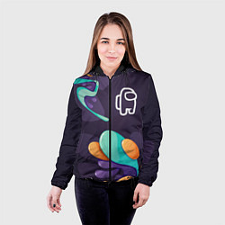 Куртка с капюшоном женская Among Us graffity splash, цвет: 3D-черный — фото 2