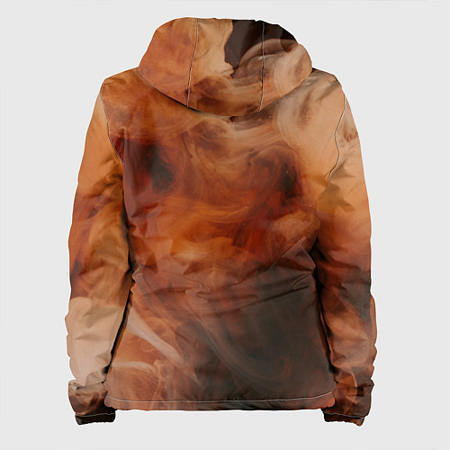 Женская куртка Оранжевый абстрактный дым / 3D-Черный – фото 2