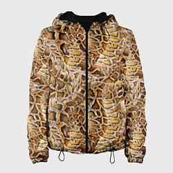 Куртка с капюшоном женская Змеиный клубок, цвет: 3D-черный