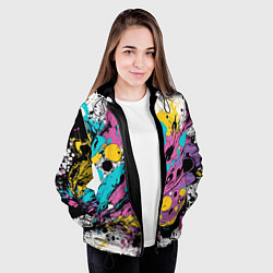 Куртка с капюшоном женская Топливные узоры, цвет: 3D-черный — фото 2