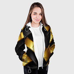 Куртка с капюшоном женская Gold black luxury, цвет: 3D-белый — фото 2