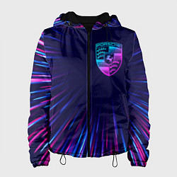 Куртка с капюшоном женская Porsche neon speed lines, цвет: 3D-черный