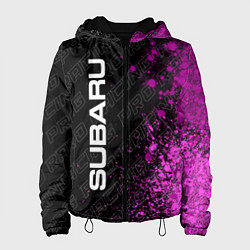 Куртка с капюшоном женская Subaru pro racing: по-вертикали, цвет: 3D-черный