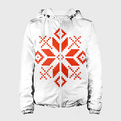 Куртка с капюшоном женская Удмуртский узор, цвет: 3D-белый