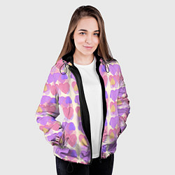 Куртка с капюшоном женская Нежные сердечки, цвет: 3D-черный — фото 2