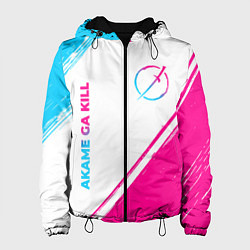 Куртка с капюшоном женская Akame ga Kill neon gradient style: надпись, символ, цвет: 3D-черный