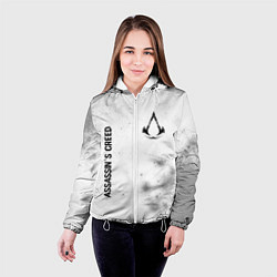 Куртка с капюшоном женская Assassins Creed glitch на светлом фоне: надпись, с, цвет: 3D-белый — фото 2