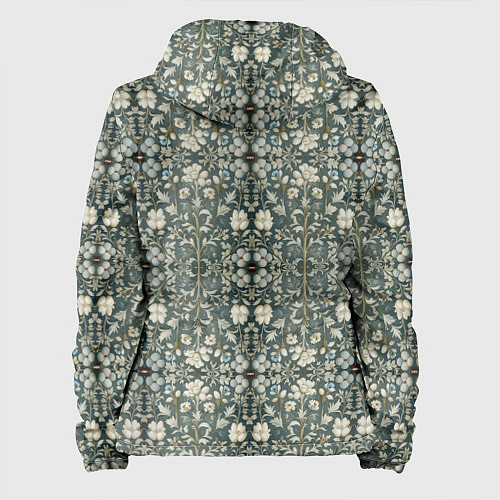 Женская куртка Белые цветочки на сером фоне / 3D-Черный – фото 2