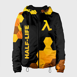 Куртка с капюшоном женская Half-Life - gold gradient: надпись, символ, цвет: 3D-черный