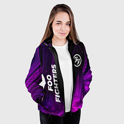 Куртка с капюшоном женская Foo Fighters violet plasma, цвет: 3D-черный — фото 2