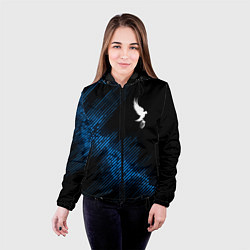 Куртка с капюшоном женская Hollywood Undead звуковая волна, цвет: 3D-черный — фото 2