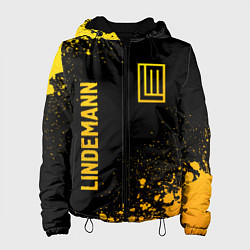 Куртка с капюшоном женская Lindemann - gold gradient: надпись, символ, цвет: 3D-черный
