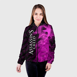 Куртка с капюшоном женская Assassins Creed pro gaming: по-вертикали, цвет: 3D-черный — фото 2