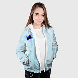 Куртка с капюшоном женская Ледяное сердце и кошка любви, цвет: 3D-белый — фото 2