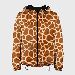 Куртка с капюшоном женская Шкура Жирафа - Giraffe, цвет: 3D-черный