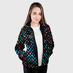 Куртка с капюшоном женская Яркие брызги, цвет: 3D-черный — фото 2
