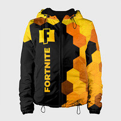 Куртка с капюшоном женская Fortnite - gold gradient: по-вертикали, цвет: 3D-черный