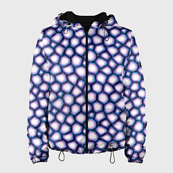 Куртка с капюшоном женская Текстура неоновых камней, цвет: 3D-черный