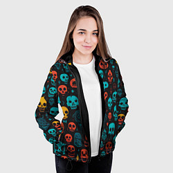 Куртка с капюшоном женская Skull party, цвет: 3D-черный — фото 2