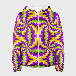Куртка с капюшоном женская Красочная иллюзия вращения, цвет: 3D-белый