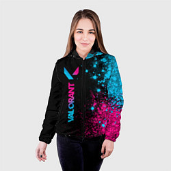 Куртка с капюшоном женская Valorant - neon gradient: по-вертикали, цвет: 3D-черный — фото 2