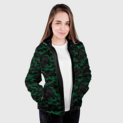 Куртка с капюшоном женская Точечный камуфляжный узор Spot camouflage pattern, цвет: 3D-черный — фото 2