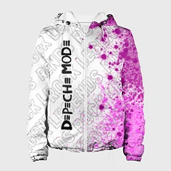 Куртка с капюшоном женская Depeche Mode rock legends: по-вертикали, цвет: 3D-белый
