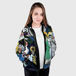 Куртка с капюшоном женская Кандинский картина символы святые, цвет: 3D-черный — фото 2