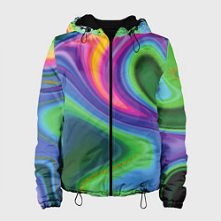 Куртка с капюшоном женская Color abstraction, цвет: 3D-черный