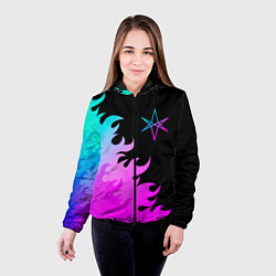 Куртка с капюшоном женская Bring Me the Horizon неоновый огонь, цвет: 3D-черный — фото 2