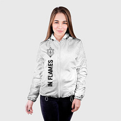 Куртка с капюшоном женская In Flames glitch на светлом фоне: по-вертикали, цвет: 3D-белый — фото 2