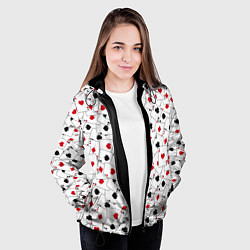 Куртка с капюшоном женская Карточные тузы, цвет: 3D-черный — фото 2