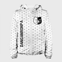 Куртка с капюшоном женская Danganronpa glitch на светлом фоне: надпись, симво, цвет: 3D-белый